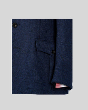 Bellow pocket and sleeve details of A-Type Blue Tweed Safari Jacket