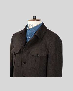 Details of A-Type Brown Wool Safari Jacket