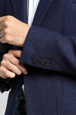 Dettaglio manica - Zero Blue Tweed Jacket Eduardo De Simone