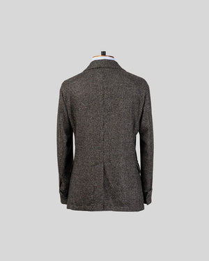 Back of A-Type Brown and Grey Wool Safari Jacket