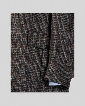 Bellow pocket and sleeve details of A-Type Brown and Grey Wool Safari Jacket