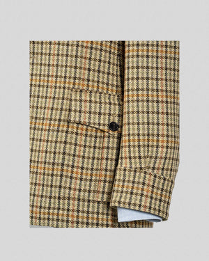 Bellow pocket and sleeve details of A-Type Guncheck Tweed Safari Jacket