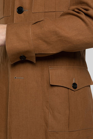 Sleeve's and pocket's details of A-Type Tobacco Safari Jacket