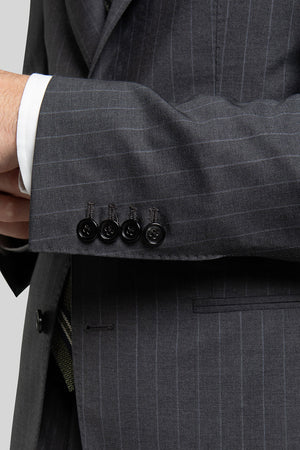 Sleeves detail of Ardito Chalkstripe Grey Suit