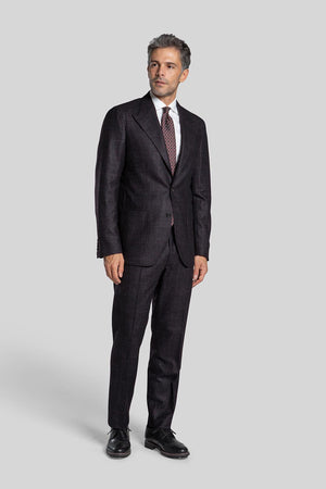 Front view of Ardito Dark Brown Glencheck suit