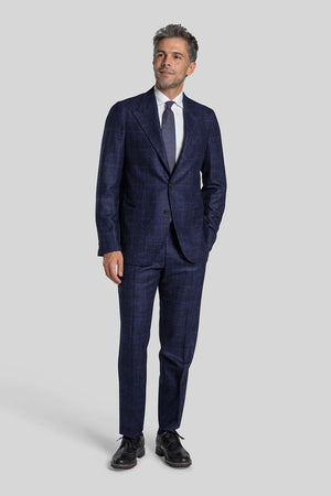 Front view of Ardito Navy Glencheck Suit