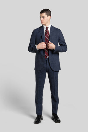 Intrepid Blue Check Suit Open Front