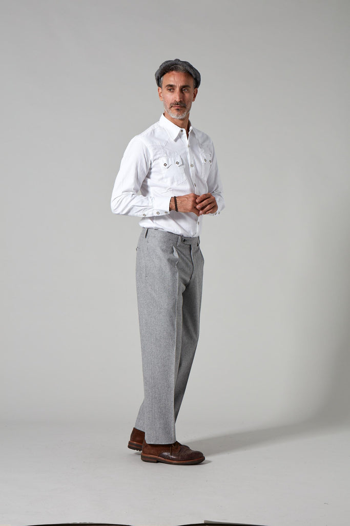 Iridium Gray Textured Premium WoolBlend Pant For Men