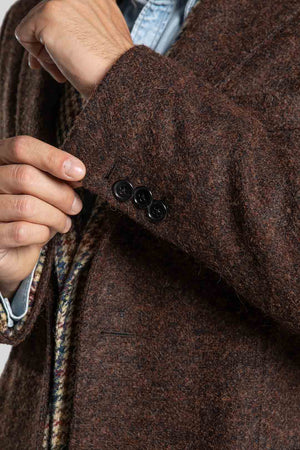 Sleeve's detail of Rafale Brown Overcoat